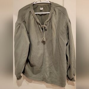 Aerie Oversized Olive Knit Top